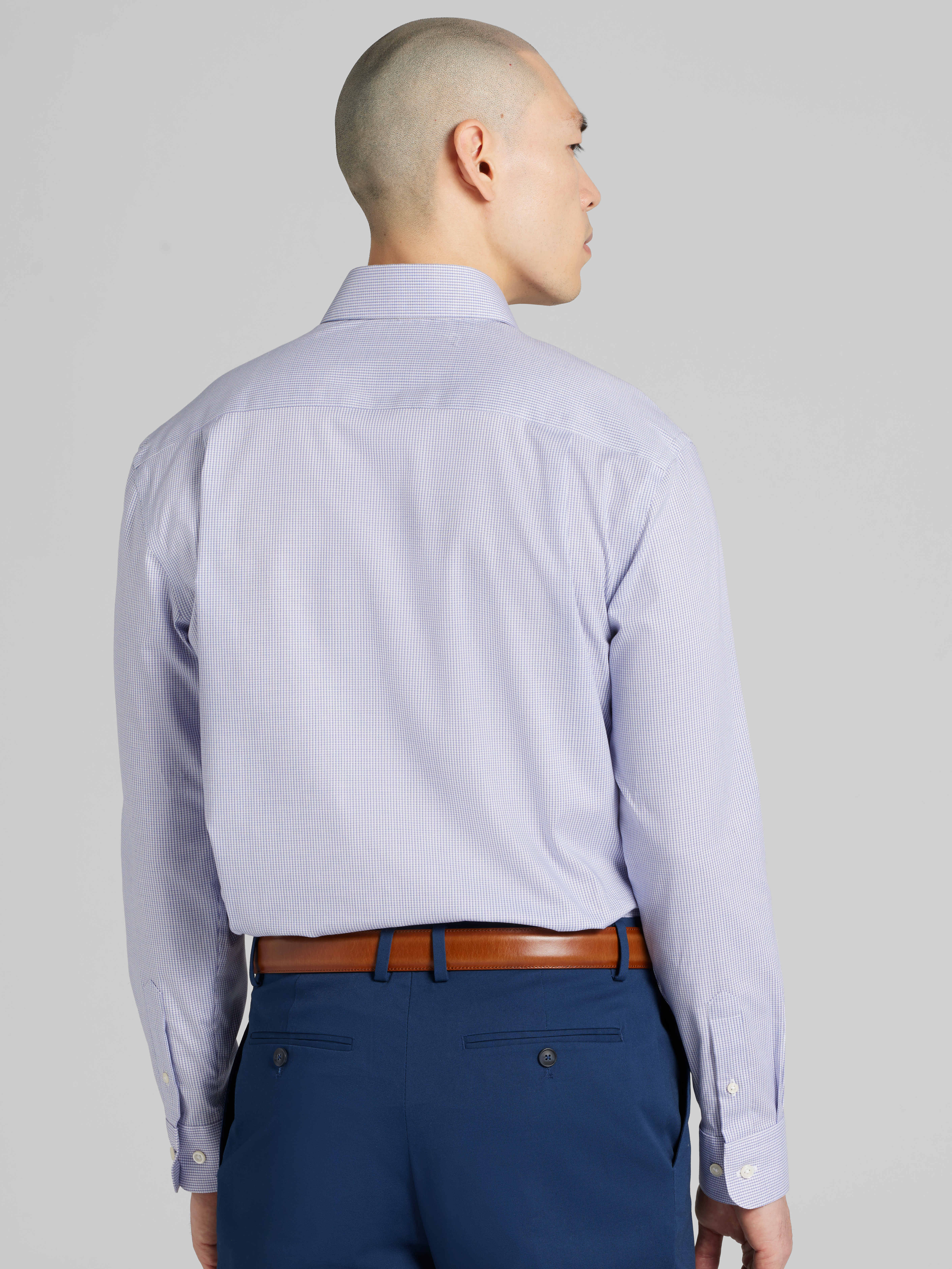 Classic Fit Mini Grid Dress Shirt