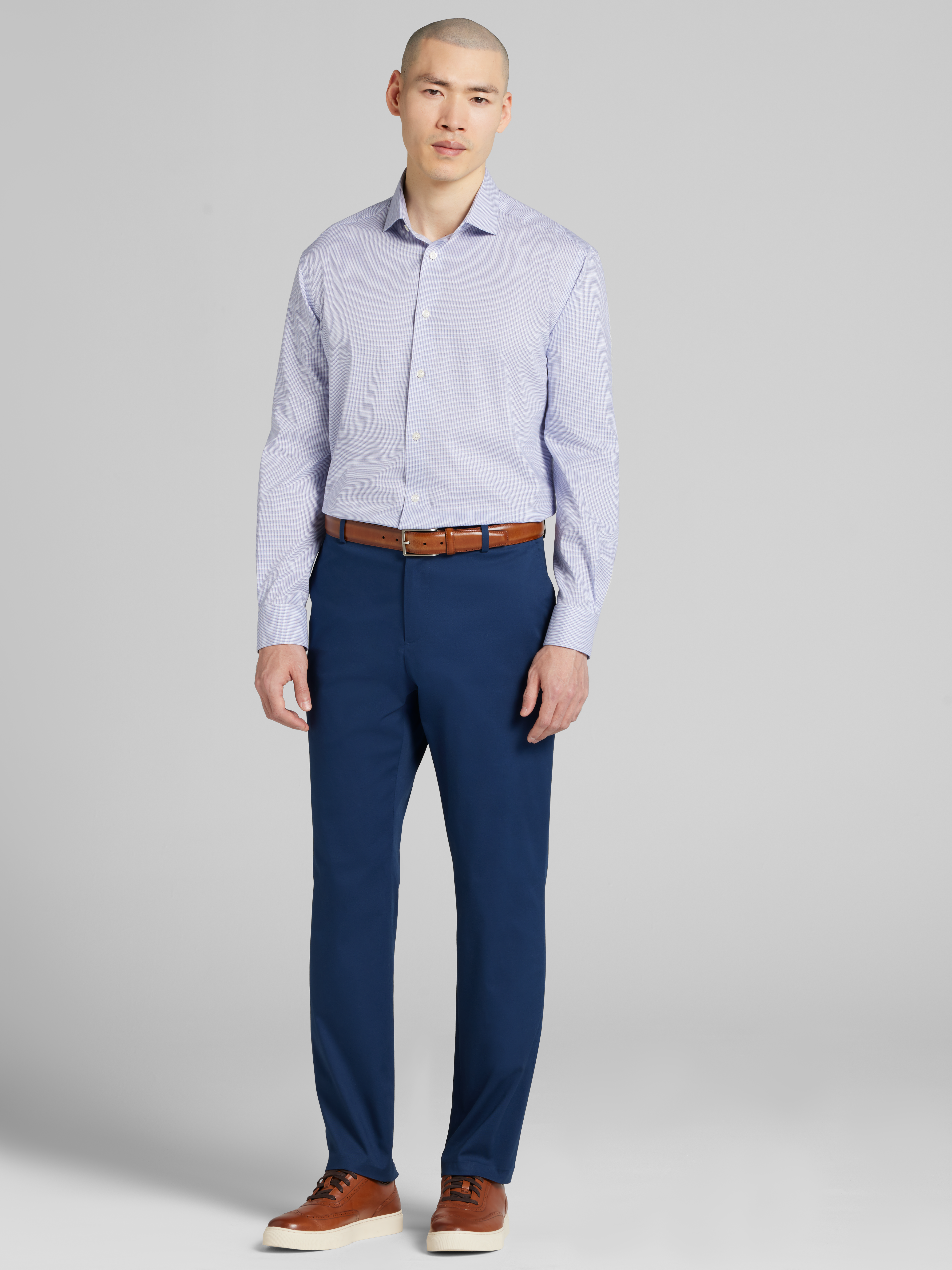 Classic Fit Mini Grid Dress Shirt