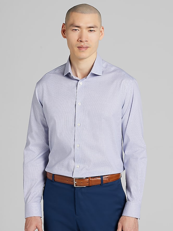 Pronto Uomo Classic Fit Mini Grid Dress Shirt