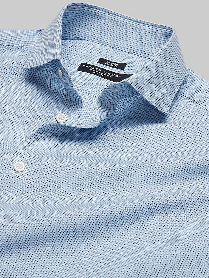 Pronto Uomo Classic Fit Mini Grid Dress Shirt