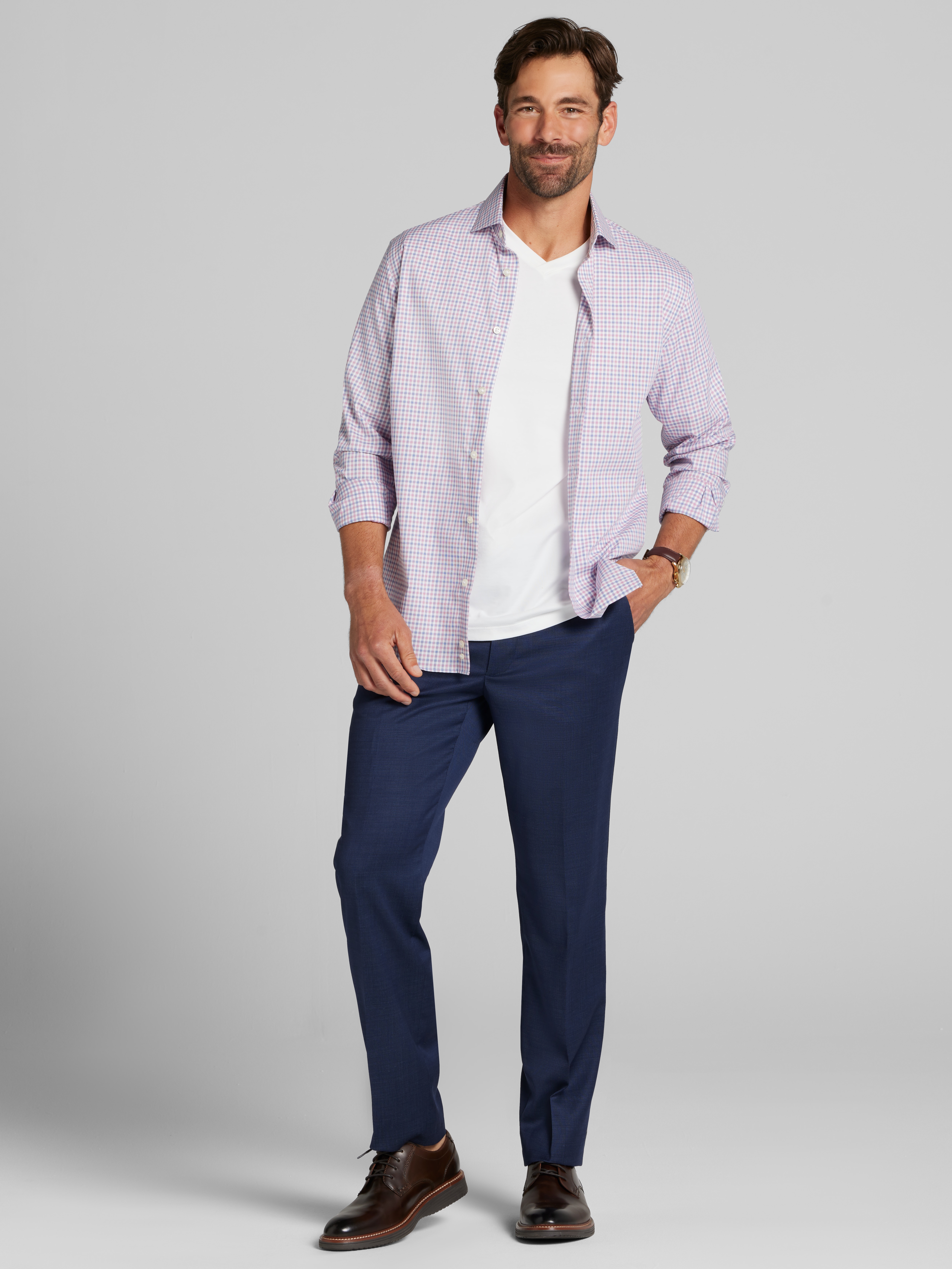 Slim Fit Tattersall Dress Shirt