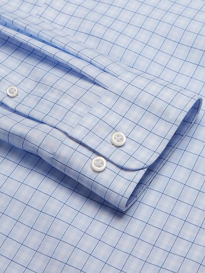 Joseph Abboud Modern Fit 100% Cotton Plaid Spread Collar Dress Shirt