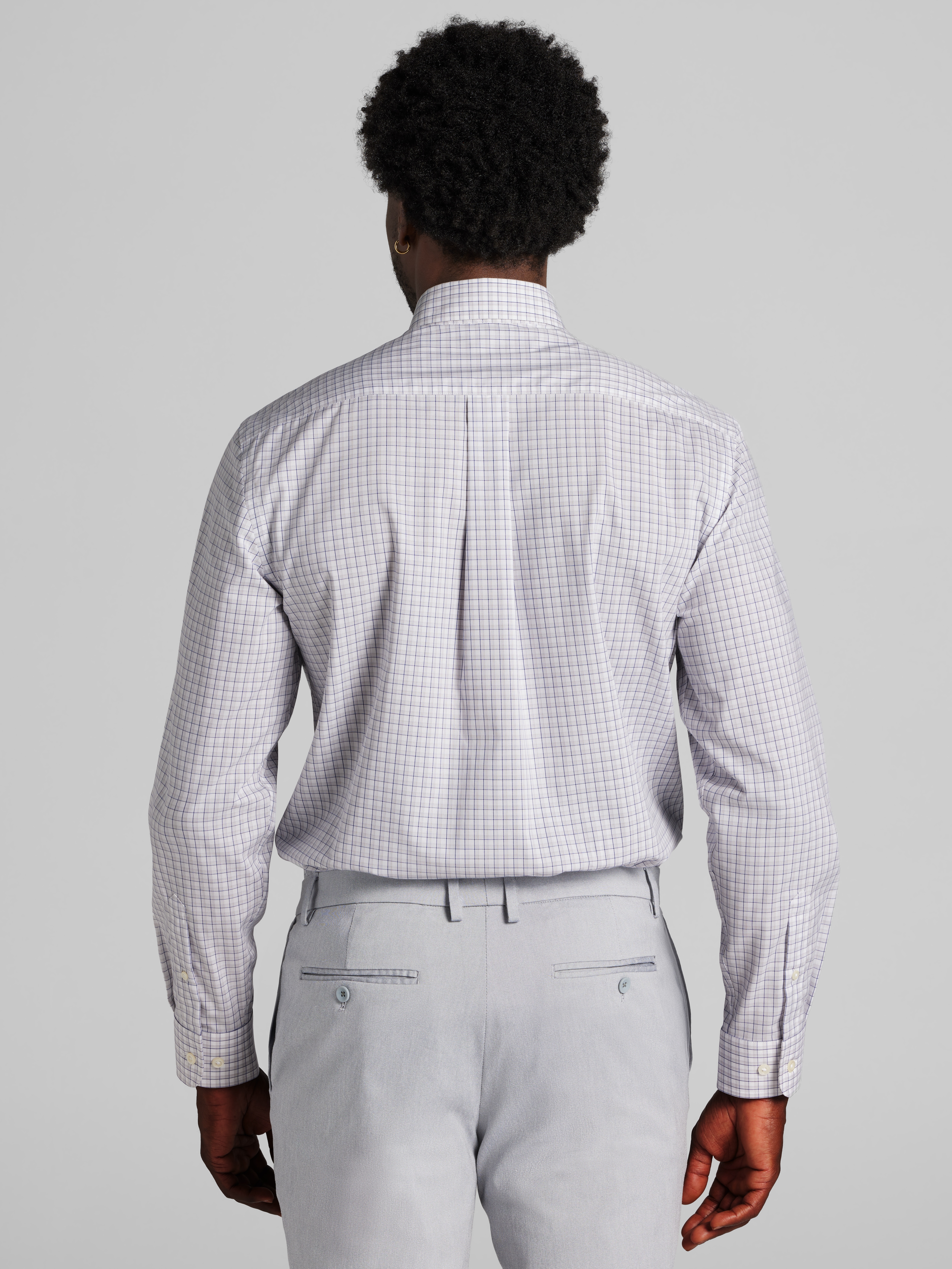 Classic Fit 100% Cotton Plaid Dress Shirt