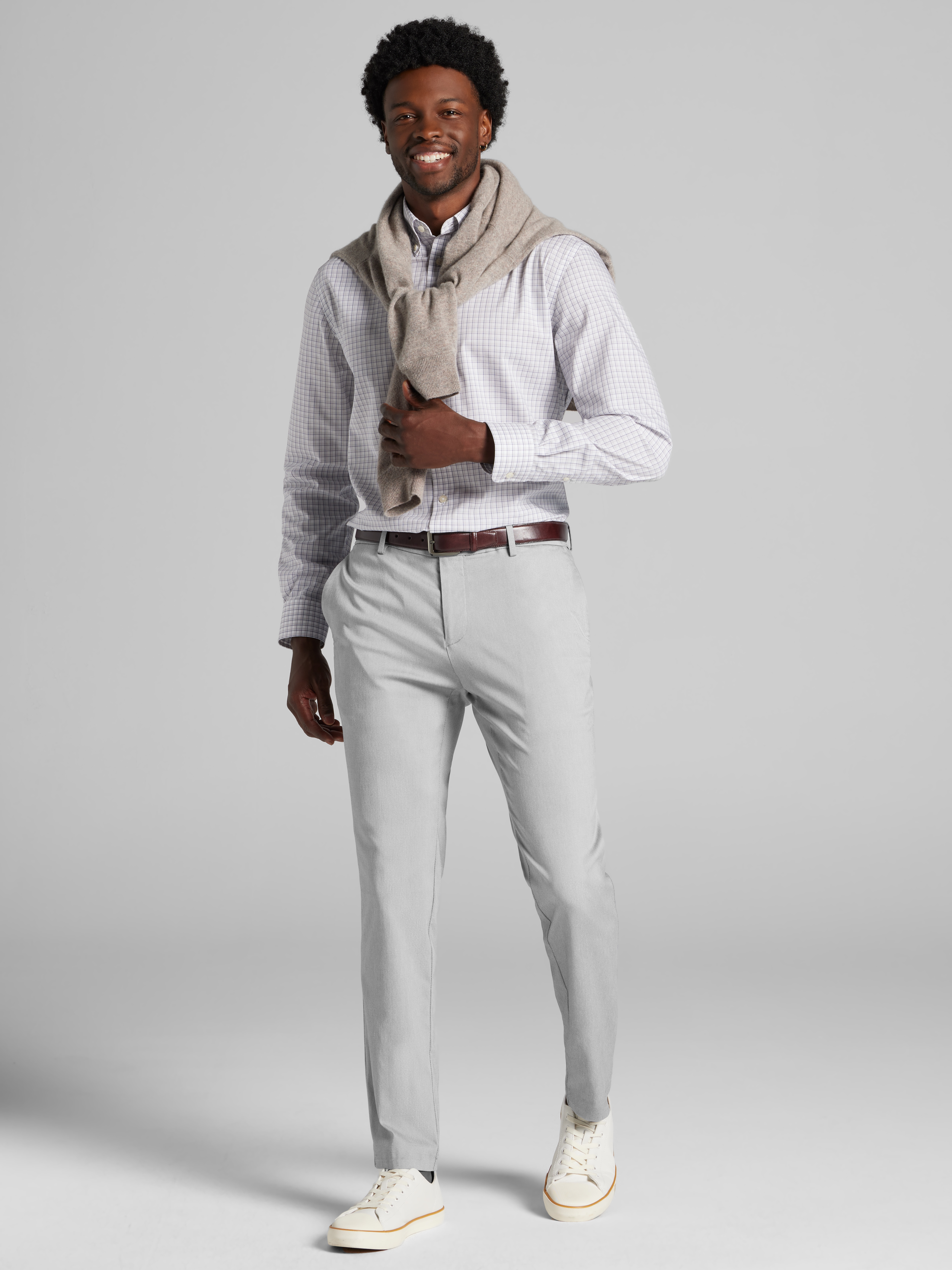 Classic Fit 100% Cotton Plaid Dress Shirt