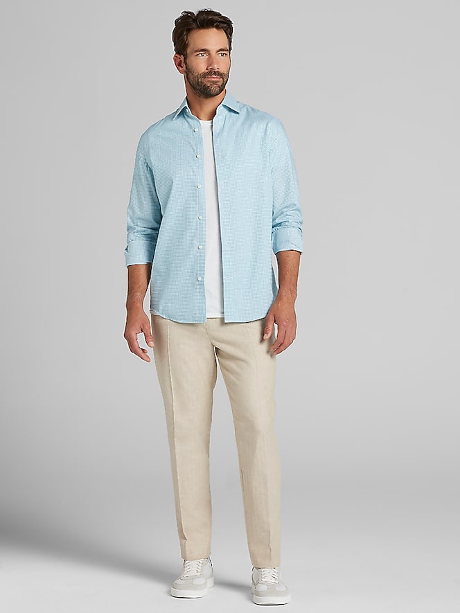 Joseph Abboud Modern Fit Mini Grid Dress Shirt