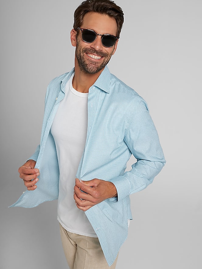 Joseph Abboud Modern Fit Mini Grid Dress Shirt