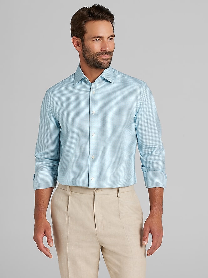 Joseph Abboud Modern Fit Mini Grid Dress Shirt