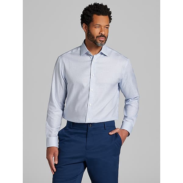 Joseph Abboud Men's Classic Fit 100% Cotton Dress Shirt Blue - Size: 19 34/35 TMW59BD90571