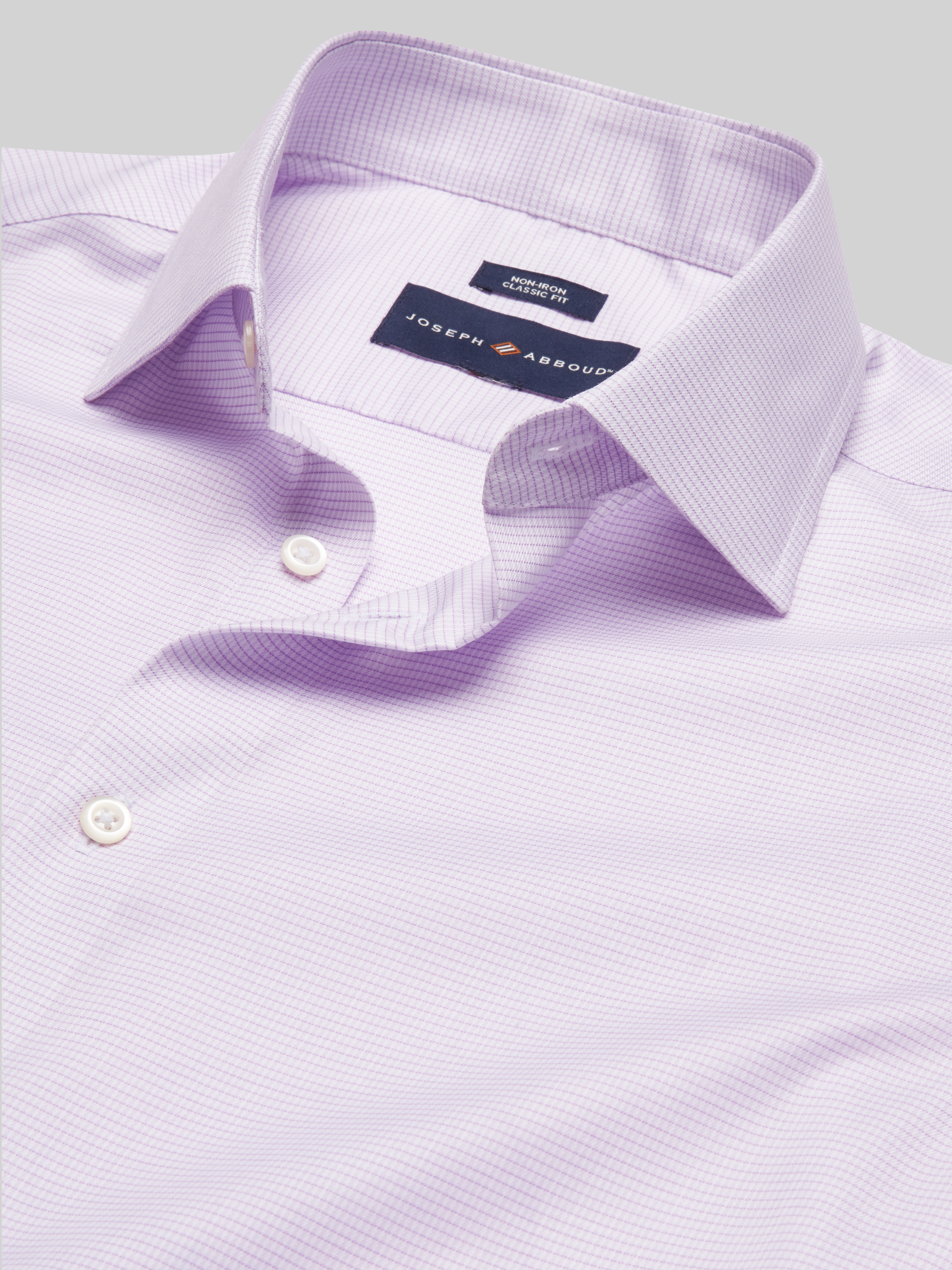 Classic Fit 100% Cotton Mini Grid Dress Shirt