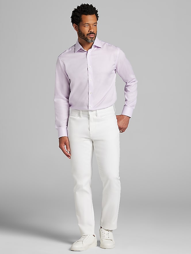 Joseph Abboud Classic Fit 100% Cotton Mini Grid Dress Shirt