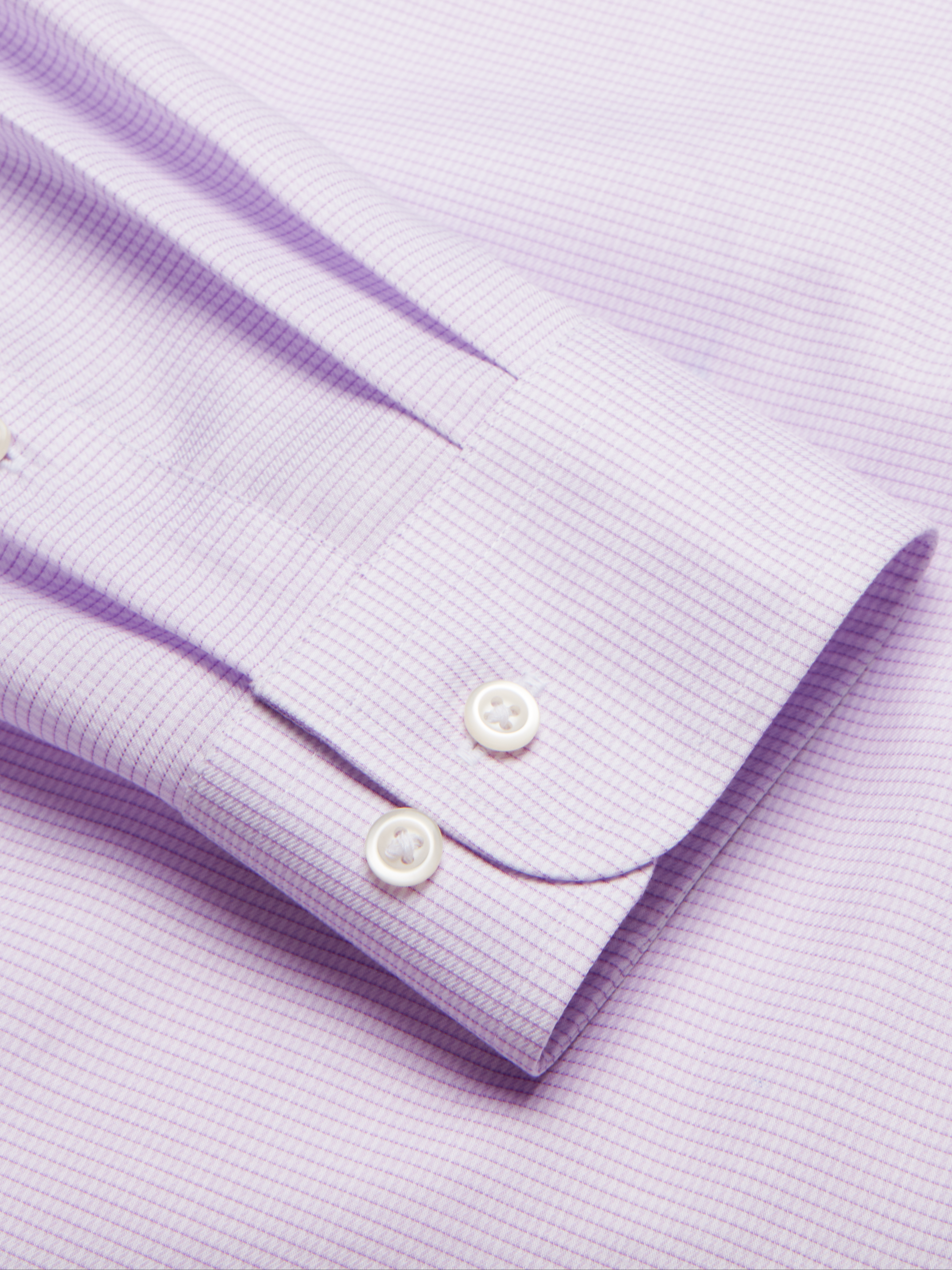 Classic Fit 100% Cotton Mini Grid Dress Shirt