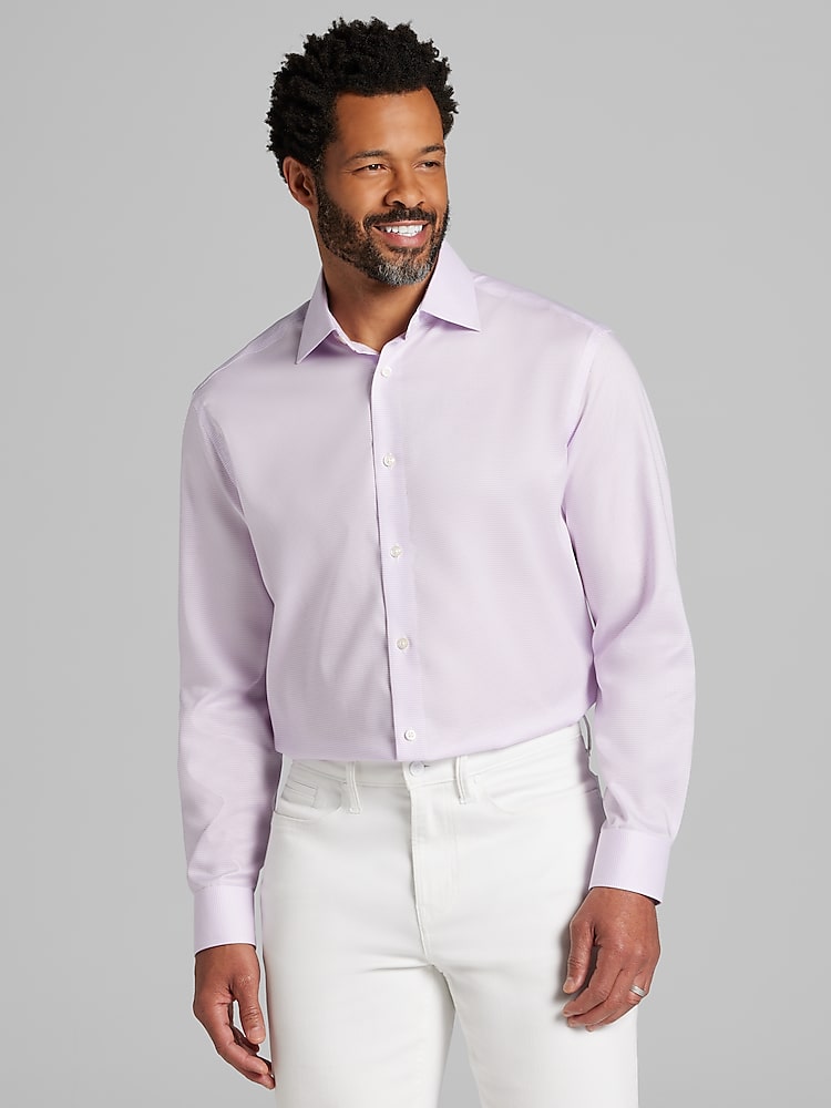 Joseph Abboud Classic Fit Plaid Dress Shirt, Purple | Men's Wearhouse