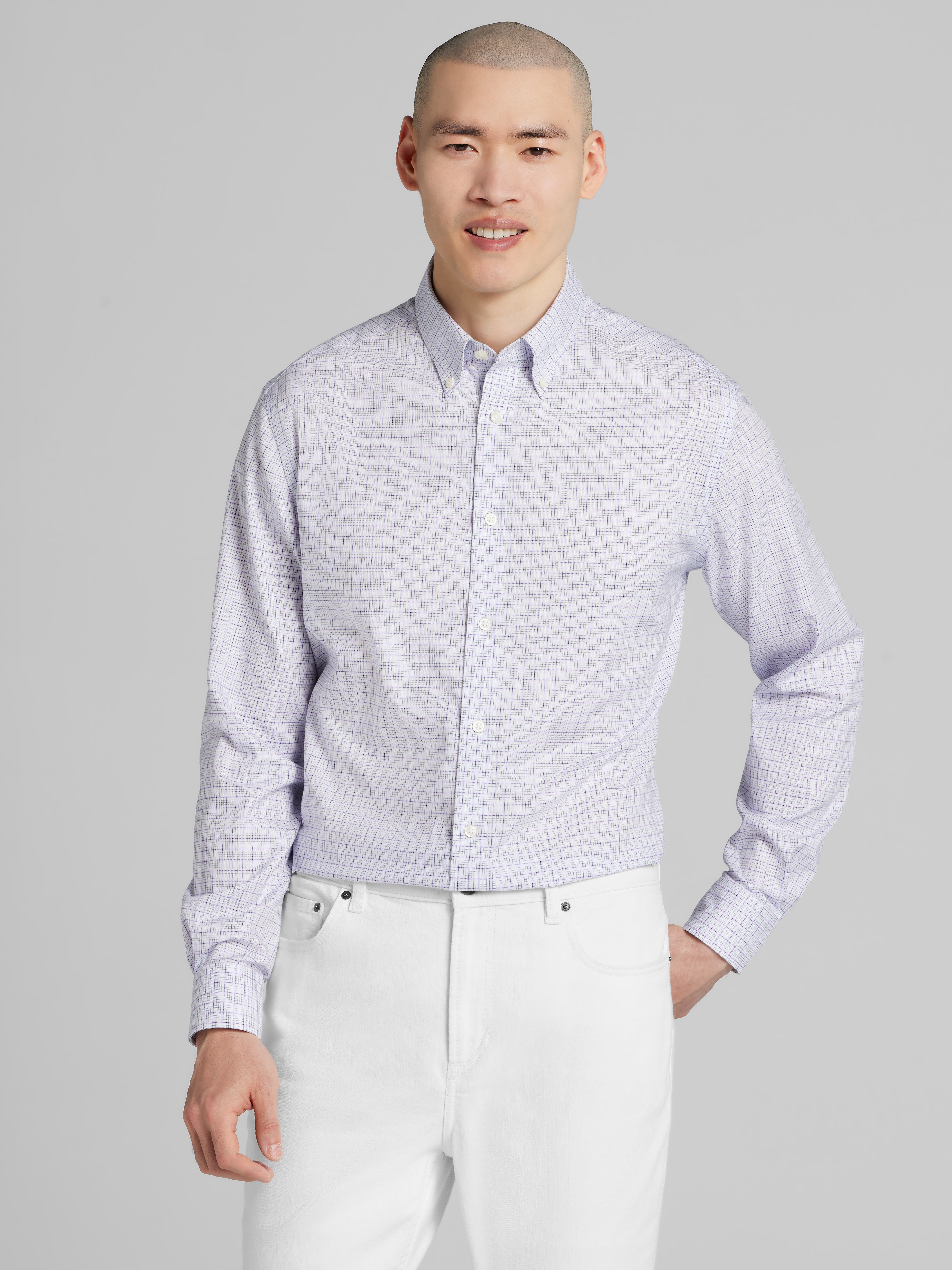 light purple dress shirt with grey pants Athletic Dress By Beyond Yoga In Blue, Size: Xl