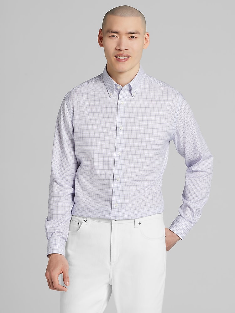 mens tattersall dress shirts Modern Fit Tattersall Dress Shirt | Purple
