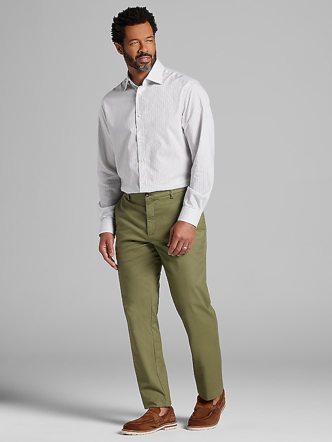 Joseph Abboud Modern Fit 100% Cotton Stripe Dress Shirt