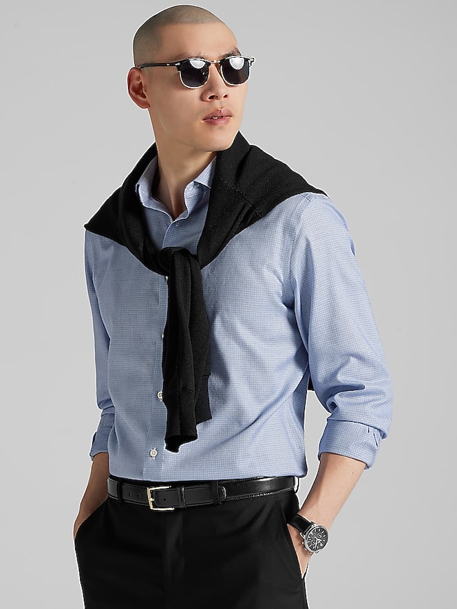 Joseph Abboud Classic Fit Solid Textured Dress Shirt