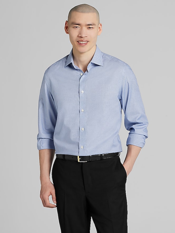 Joseph Abboud Classic Fit Solid Textured Dress Shirt