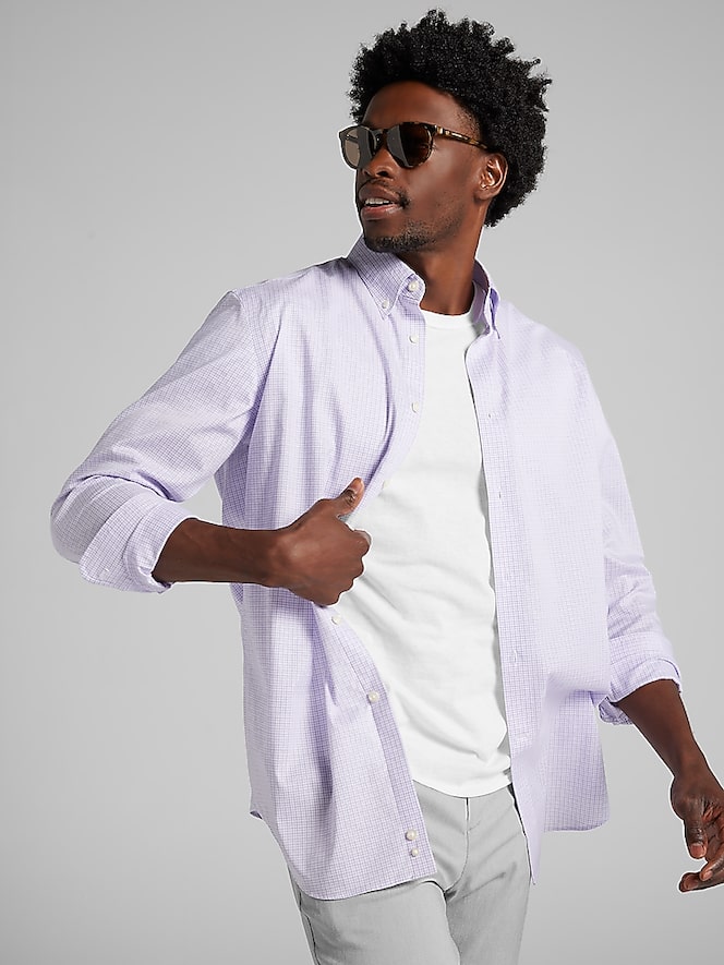 Joseph Abboud Classic Fit Mini Check Dress Shirt