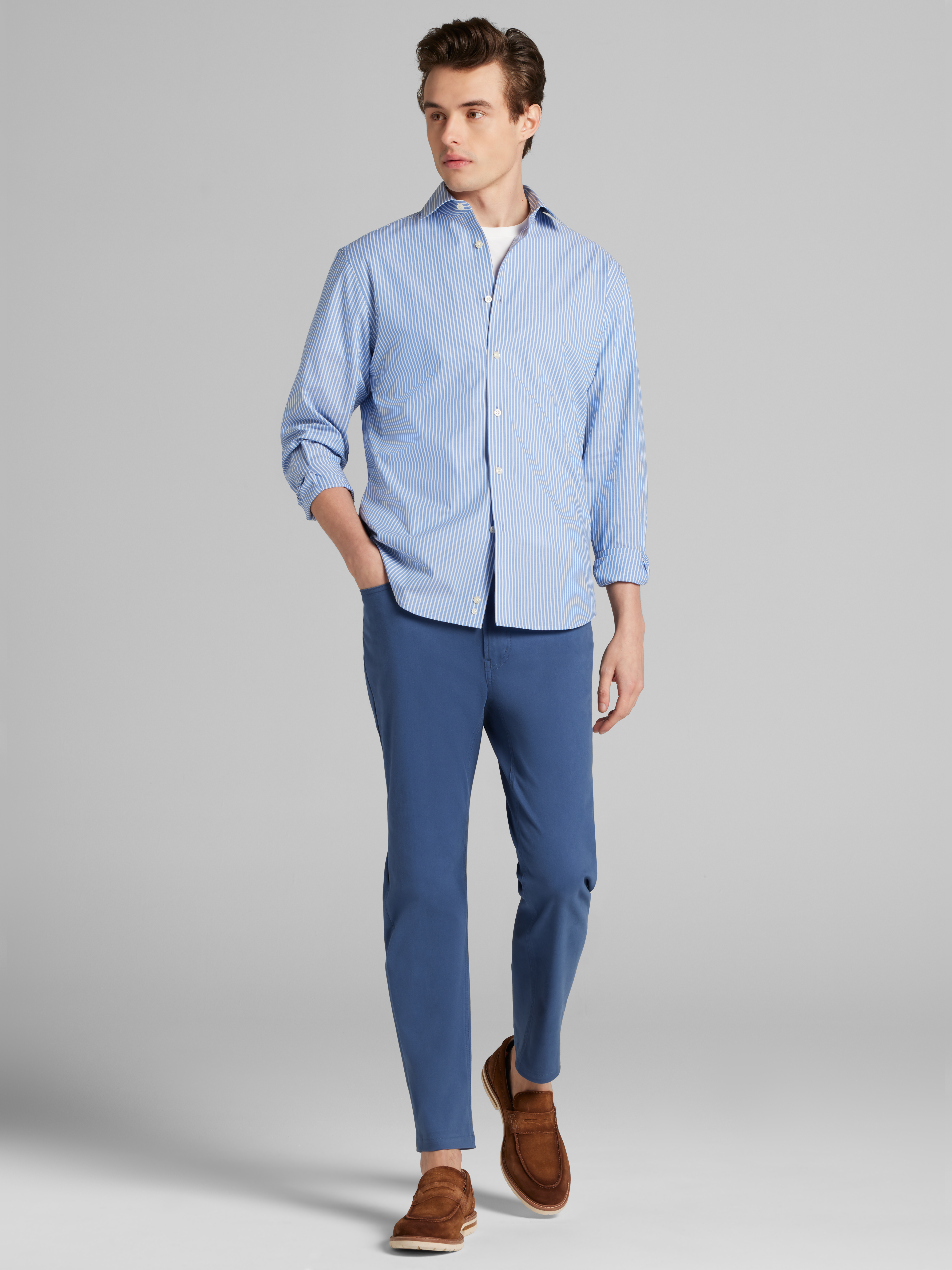 Slim Fit Stripe Dress Shirt