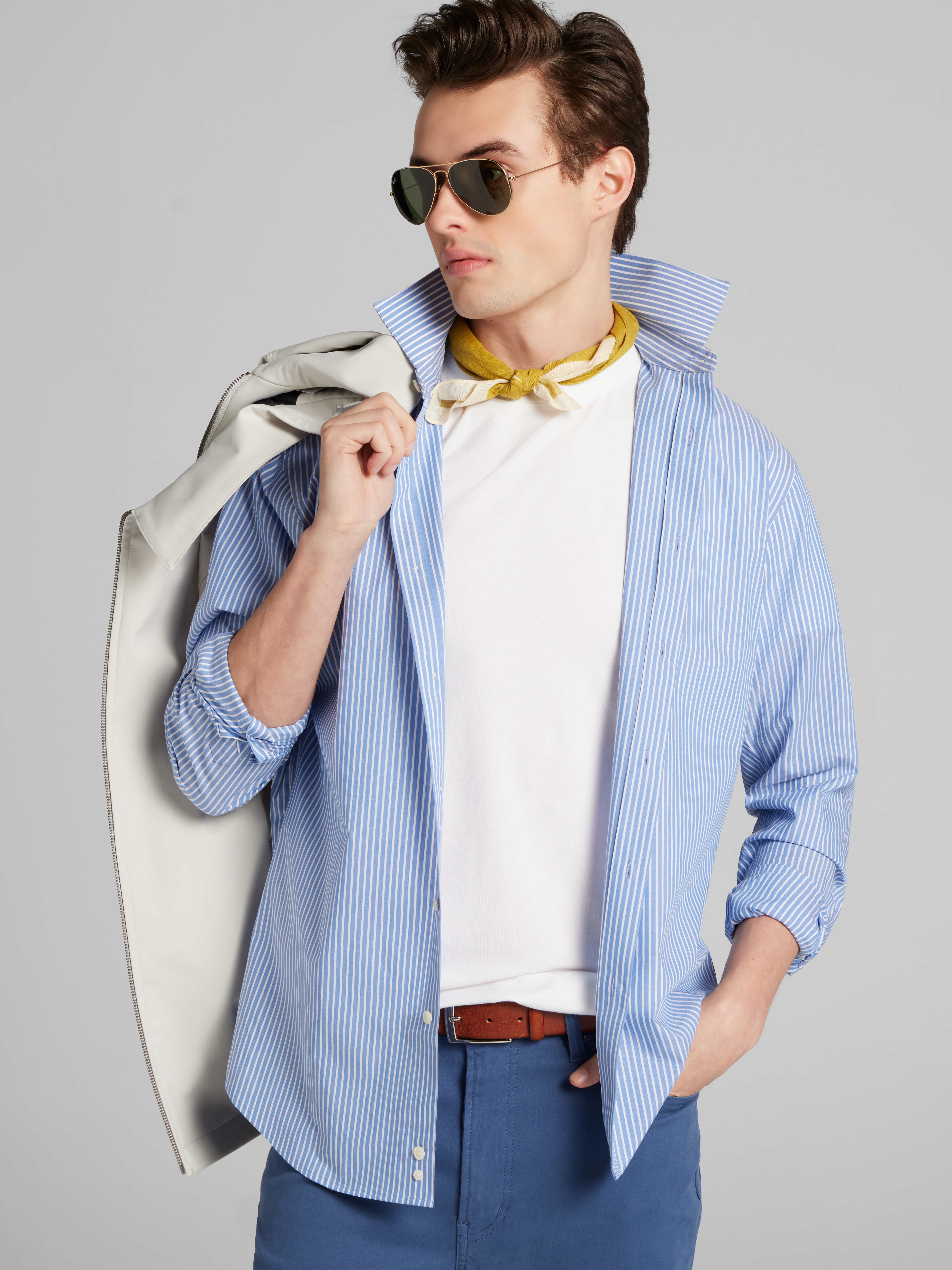 Slim Fit Stripe Dress Shirt