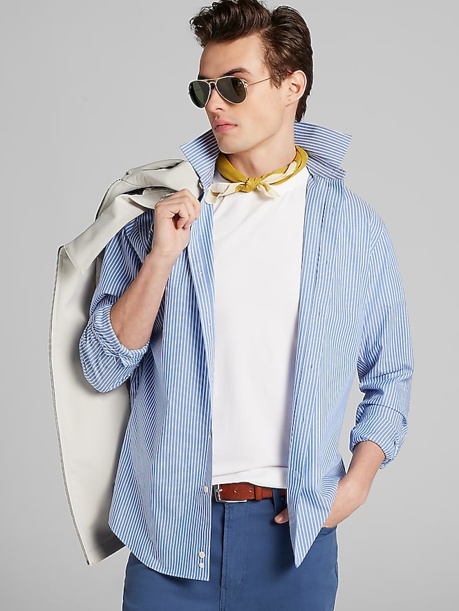 Wilke-Rodriguez Slim Fit Stripe Dress Shirt