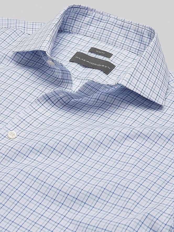 Wilke-Rodriguez Slim Fit Offset Plaid Dress Shirt