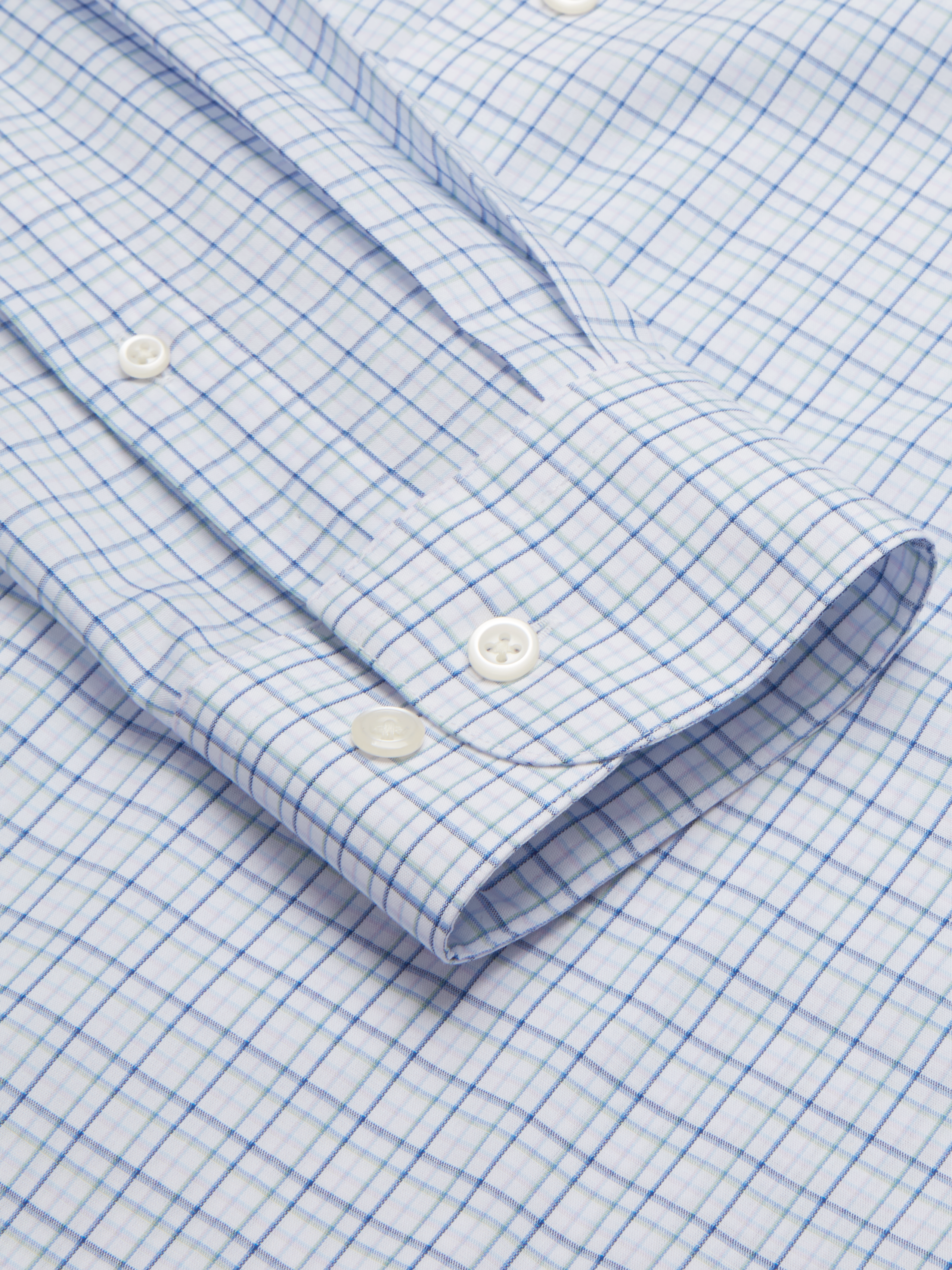 Slim Fit Offset Plaid Dress Shirt