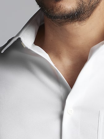 White Collarless Dress Shirt Collarless Flower Shirt White