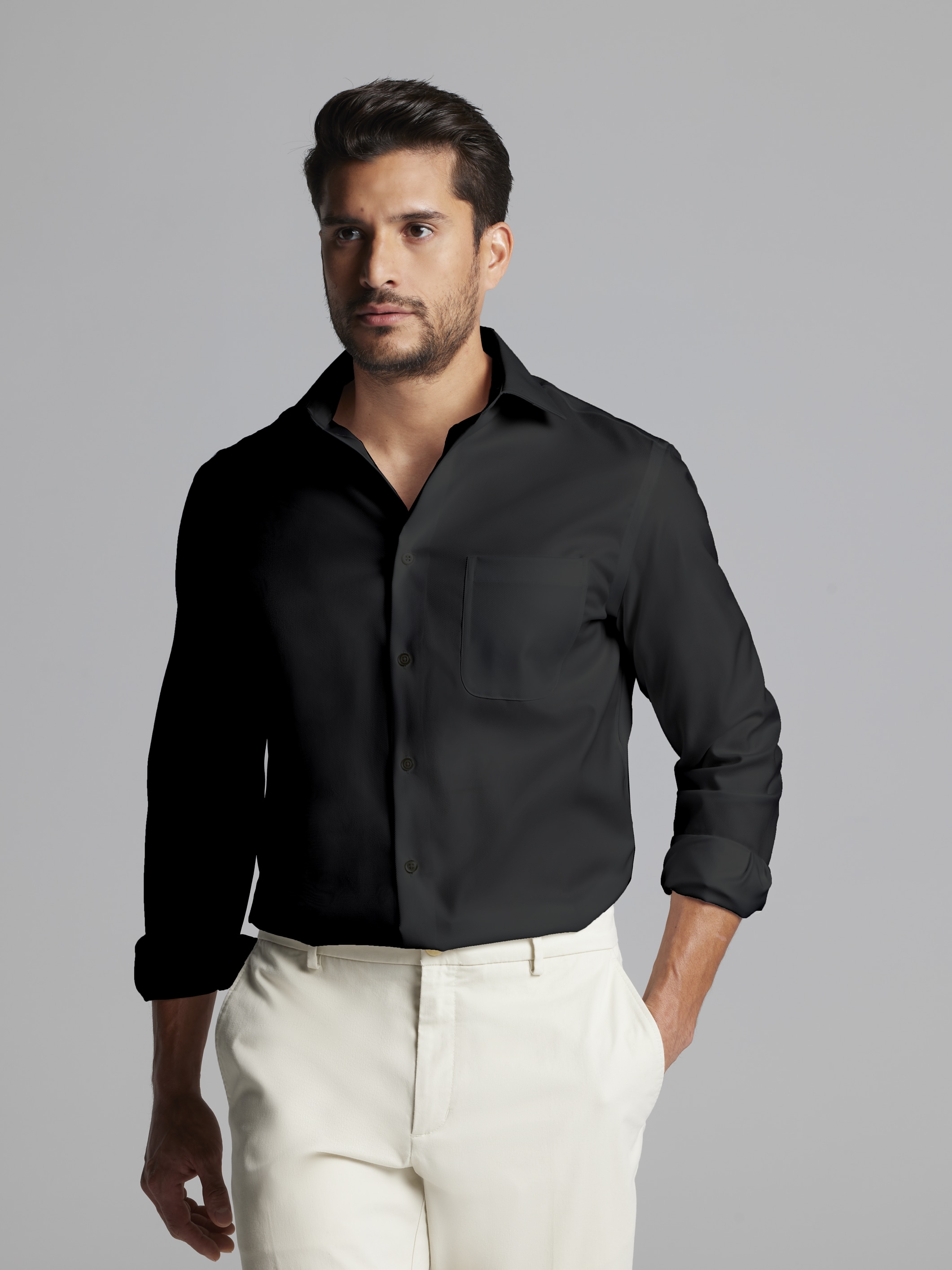 Modern Fit Twill 100% Cotton Dress Shirt