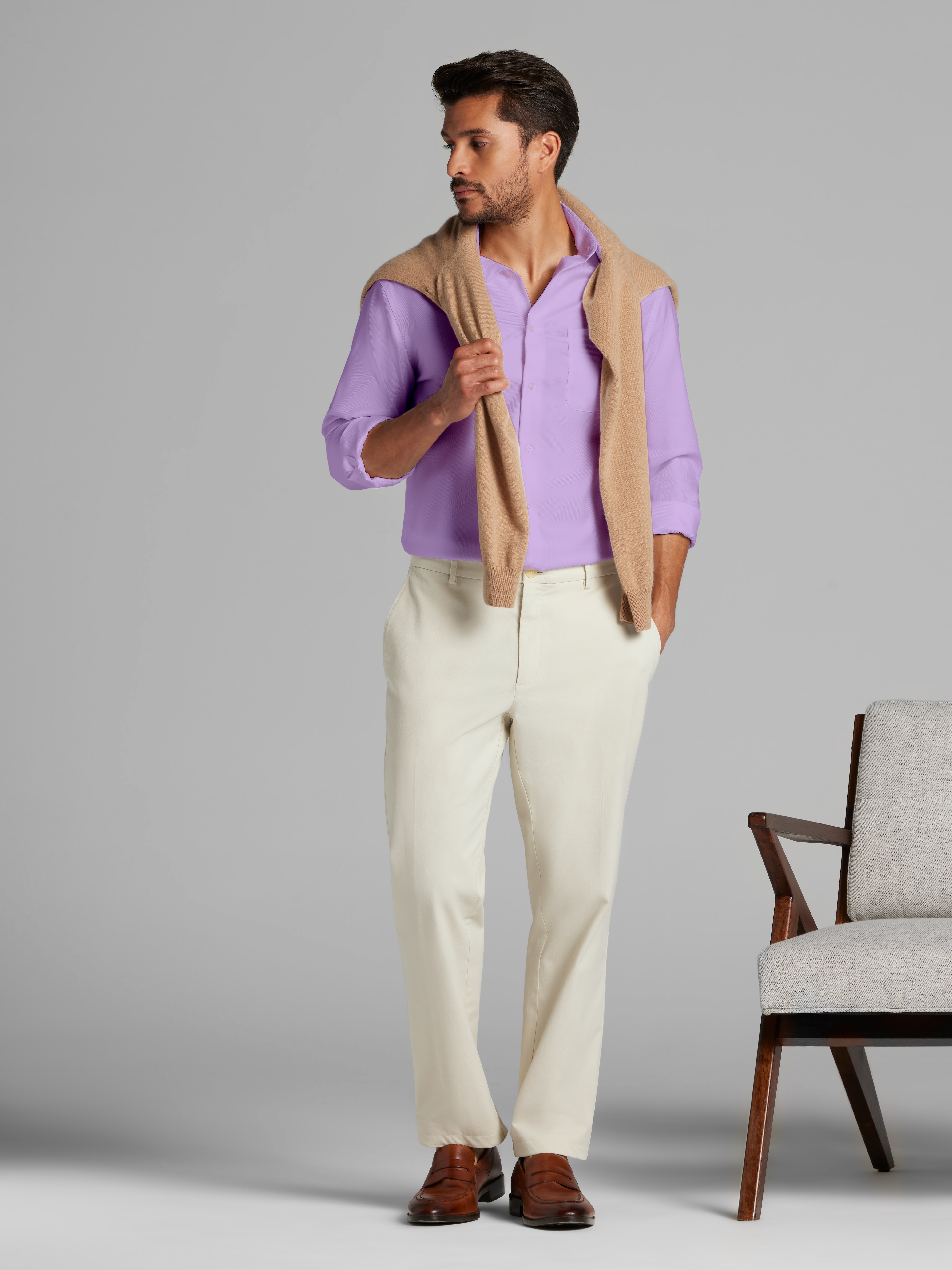 la fitness pool dress code Liam in Solid Mint Green Oxford Shirt, 18.5 34/35