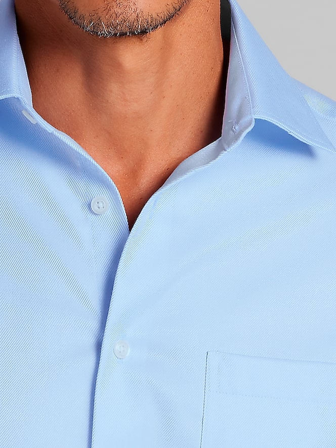 Joseph Abboud Modern Fit Wrinkle-Resistant 100% Cotton Dress Shirt, Blue - Image 3 of 9