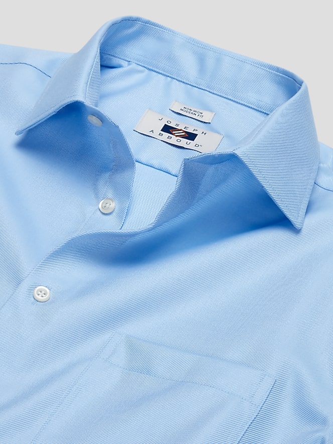 Joseph Abboud Modern Fit Wrinkle-Resistant 100% Cotton Dress Shirt, Blue - Image 2 of 9