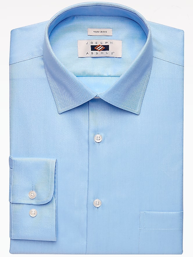 Joseph Abboud Modern Fit Wrinkle-Resistant 100% Cotton Dress Shirt, Blue - Image 5 of 9
