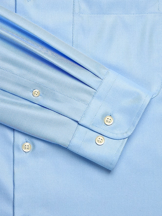 Joseph Abboud Modern Fit Wrinkle-Resistant 100% Cotton Dress Shirt, Blue - Image 7 of 9