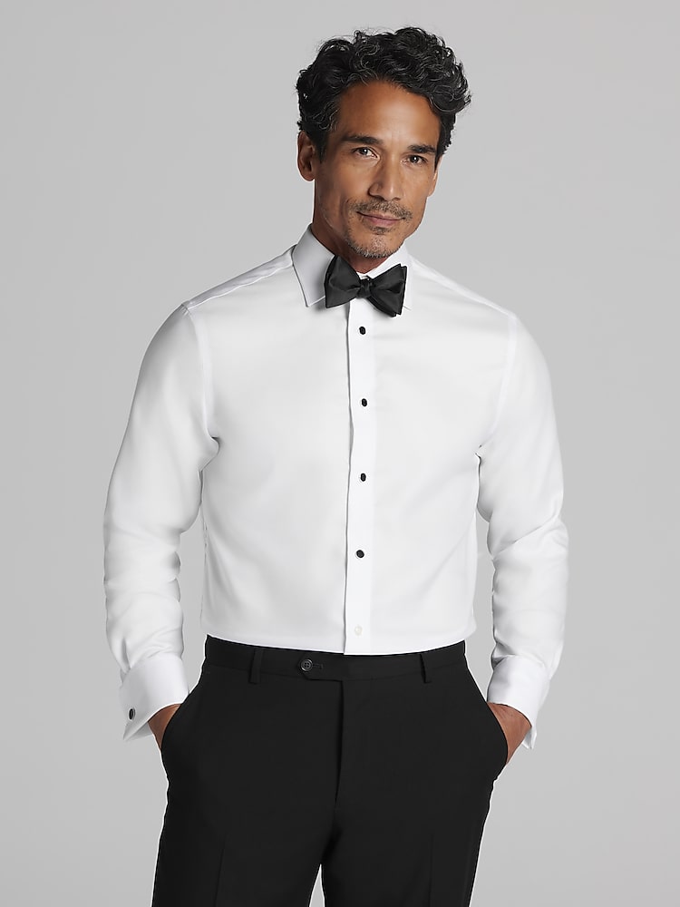 Modern Fit French Cuff Formal Dress Shirt | Tuxedo White - Size: 17.5 38/39