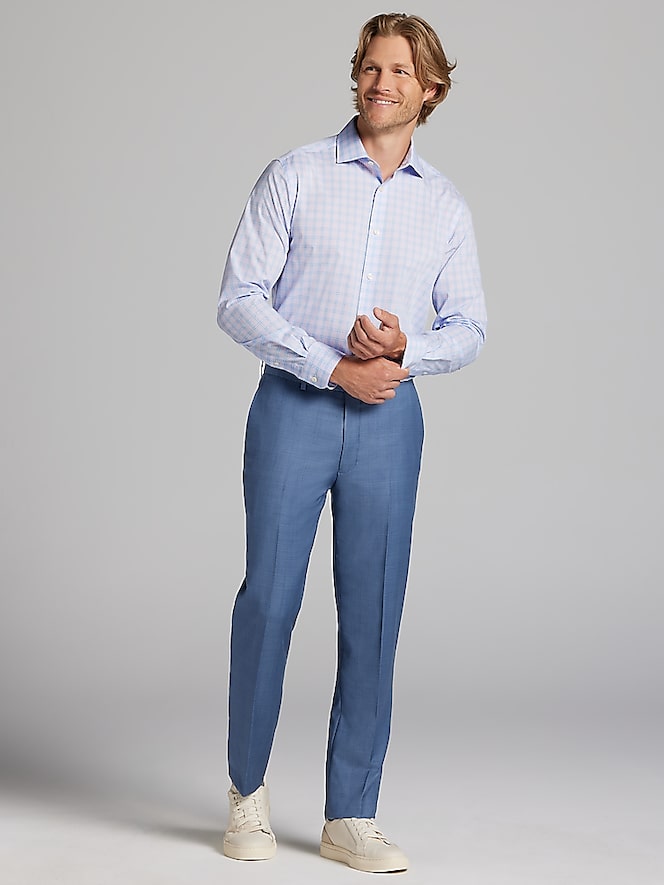 Wilke-Rodriguez Slim Fit Tattersall Plaid Dress Shirt