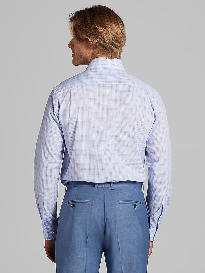 Wilke-Rodriguez Slim Fit Tattersall Plaid Dress Shirt