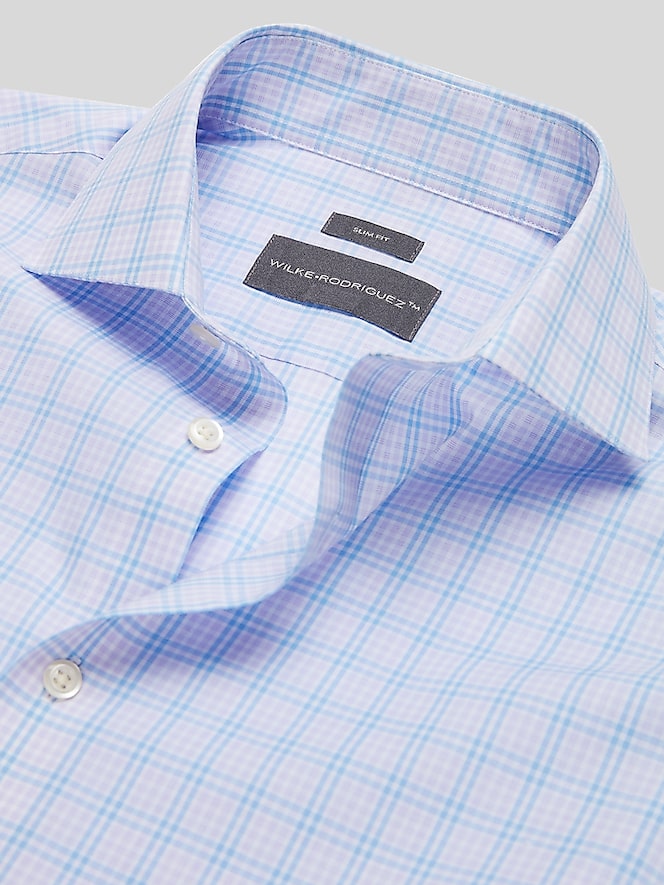 Wilke-Rodriguez Slim Fit Tattersall Plaid Dress Shirt