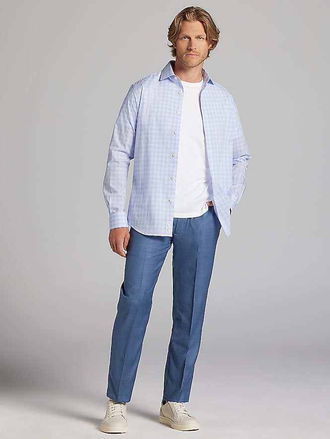 Wilke-Rodriguez Slim Fit Tattersall Plaid Dress Shirt