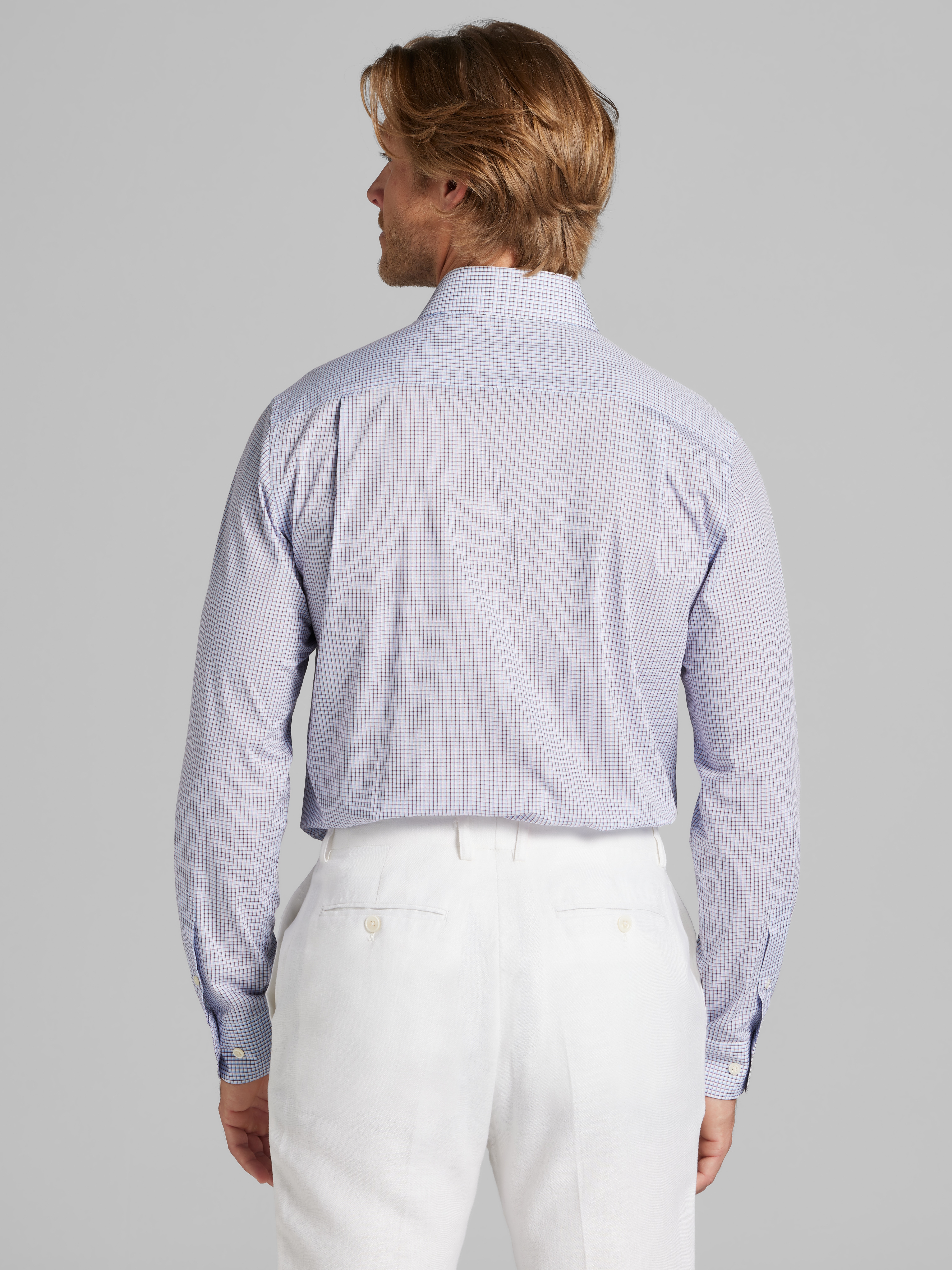 Slim Fit Mini Grid Dress Shirt