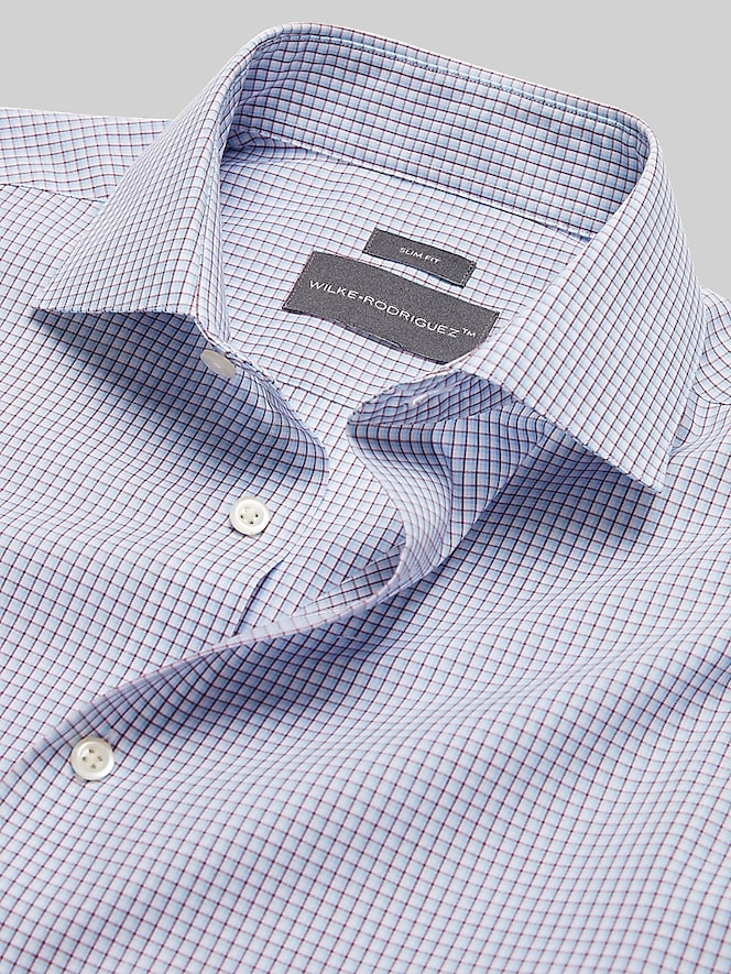 Wilke-Rodriguez Slim Fit Mini Grid Dress Shirt