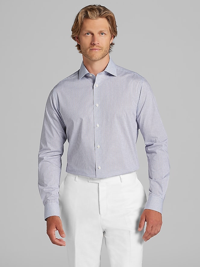 Wilke-Rodriguez Slim Fit Mini Grid Dress Shirt