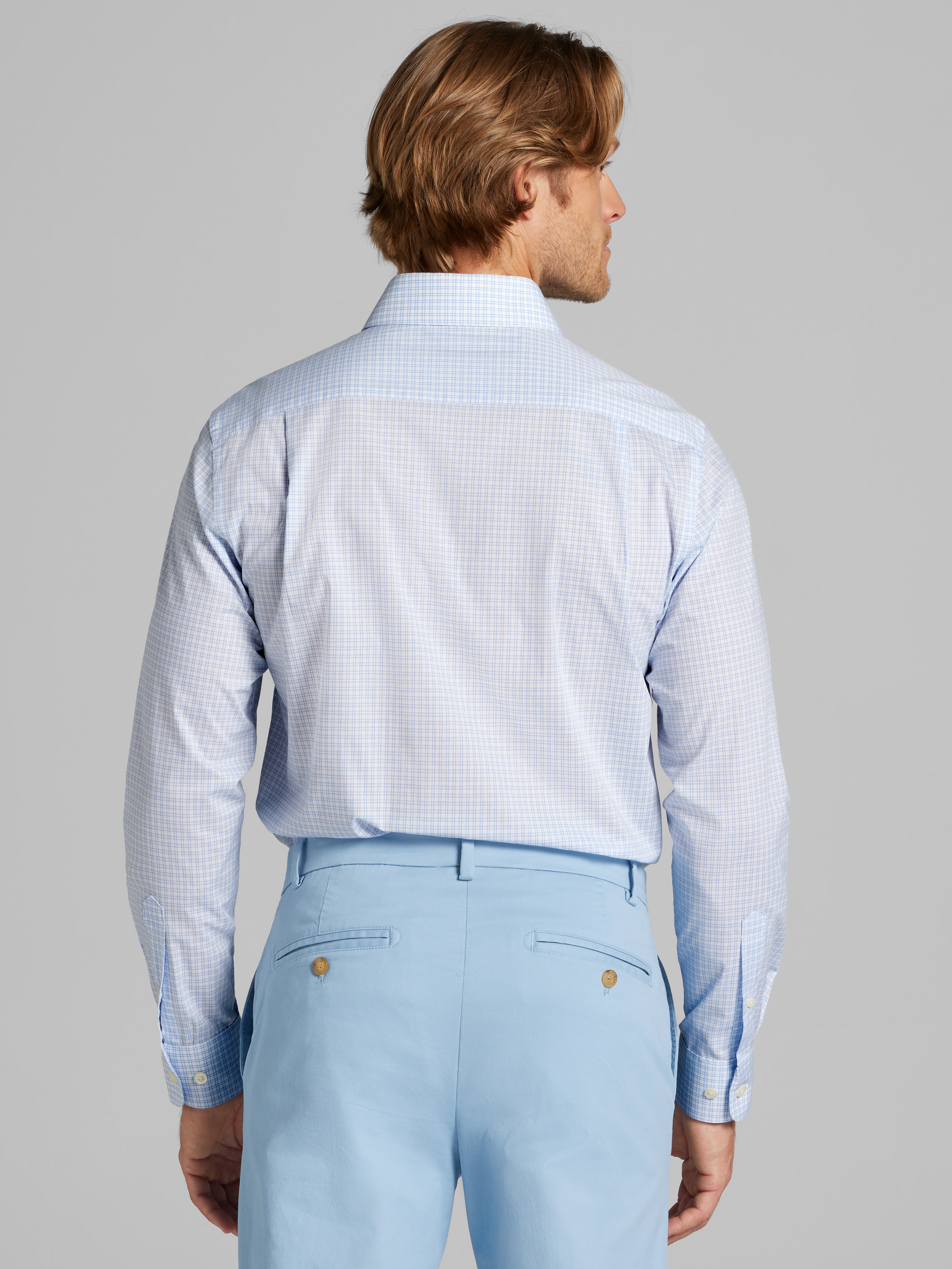 Slim Fit Plaid Dress Shirt