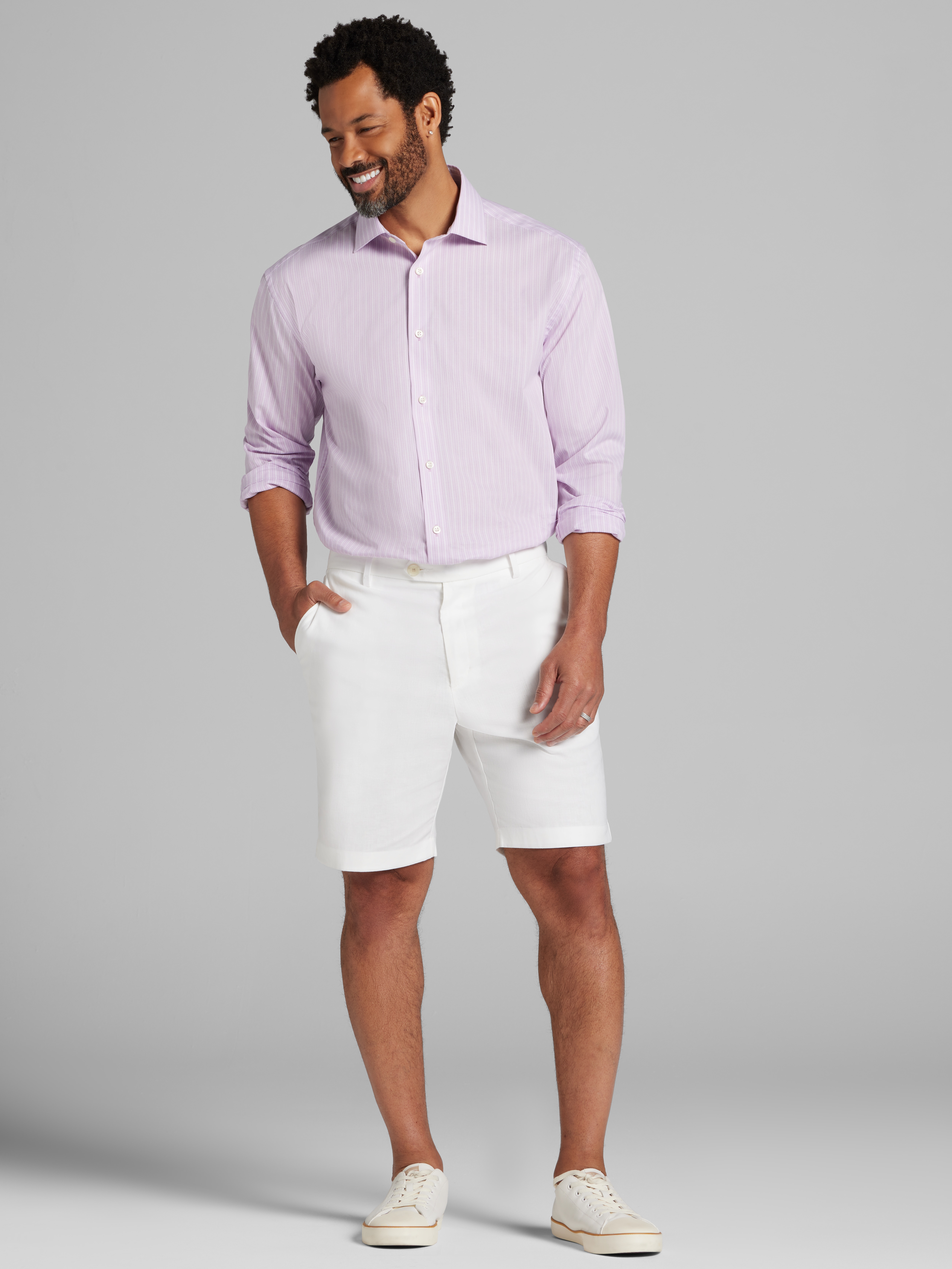 Classic Fit Multi-Stripe Dress Shirt