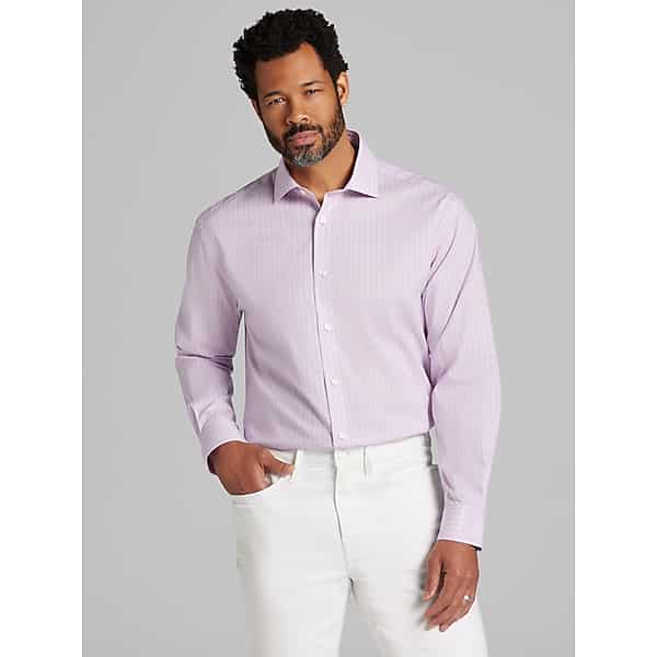 Wilke-Rodriguez Men's Classic Fit Multi-Stripe Dress Shirt Purple - Size: 16 34/35 TMW5AB660575