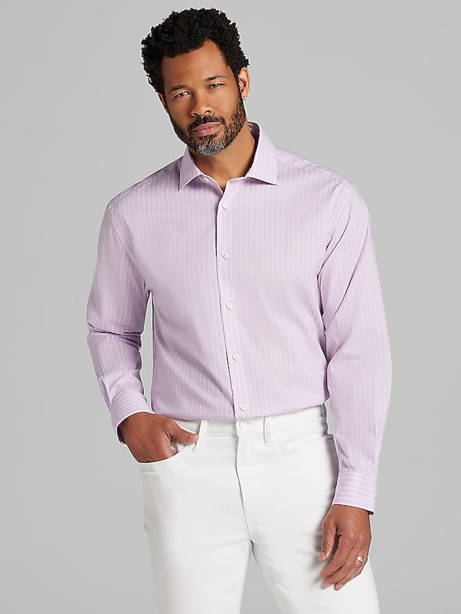 Wilke-Rodriguez Classic Fit Multi-Stripe Dress Shirt