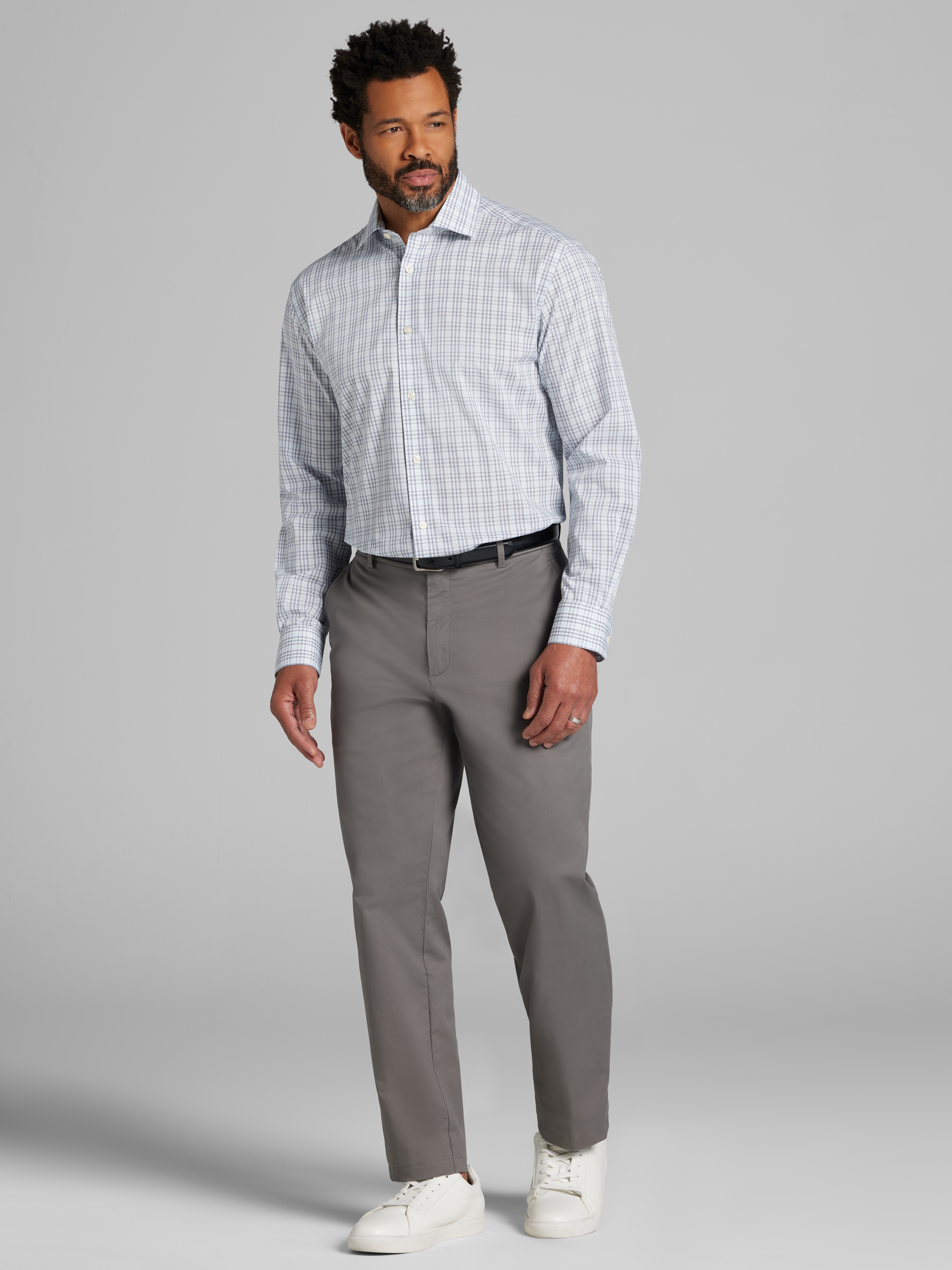 Classic Fit Tattersall Plaid Dress Shirt