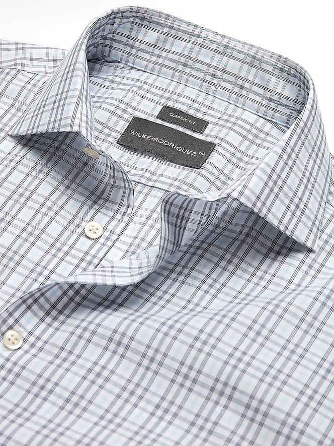 Wilke-Rodriguez Classic Fit Tattersall Plaid Dress Shirt