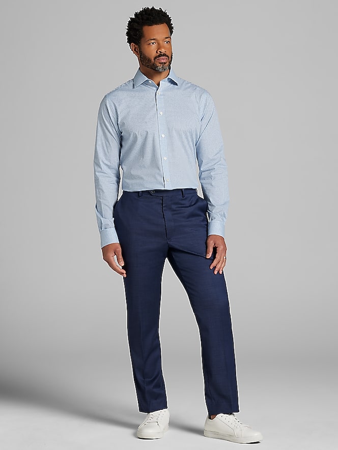Wilke-Rodriguez Modern Fit Mini Grid Dress Shirt