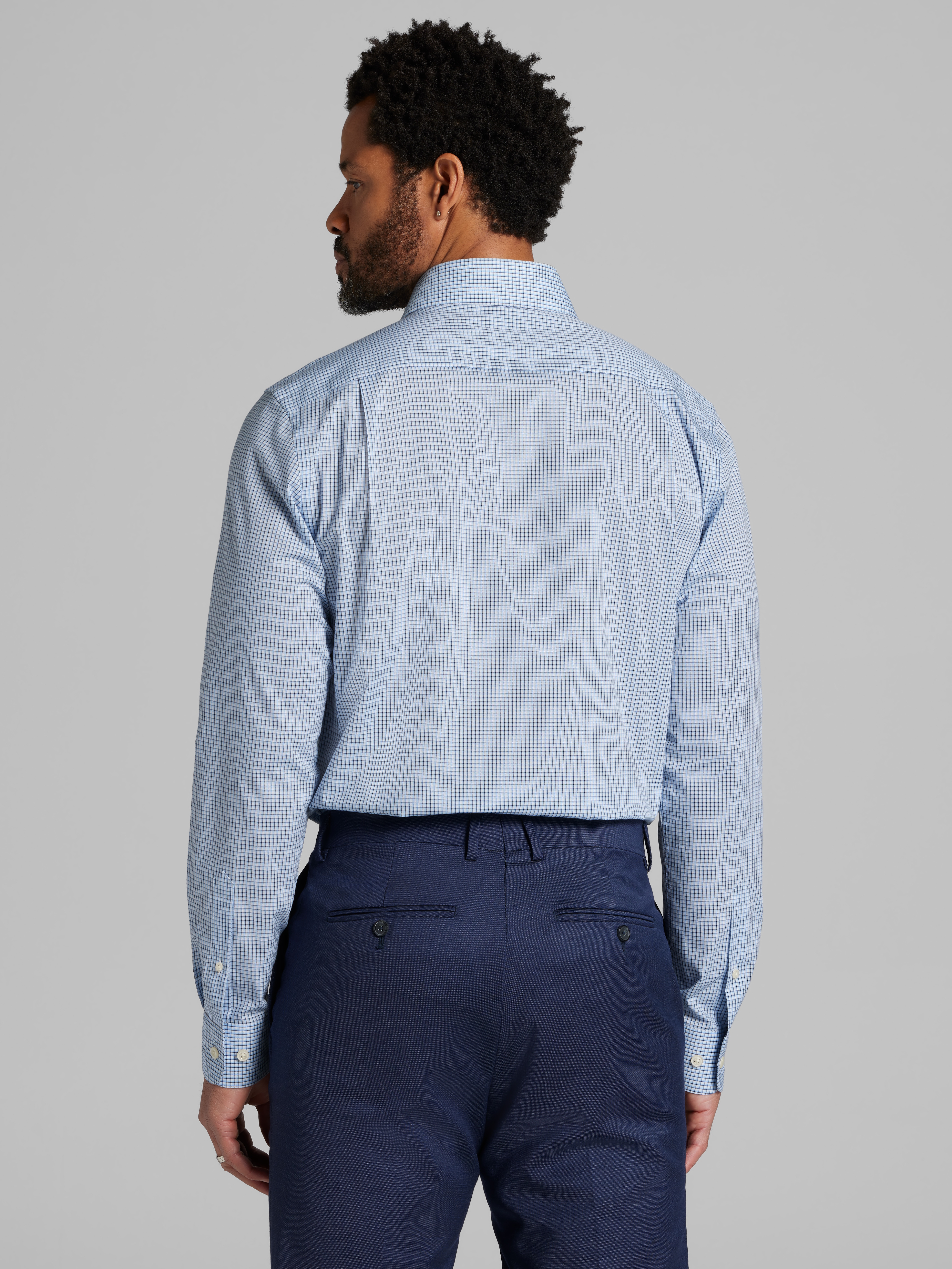 Modern Fit Mini Grid Dress Shirt